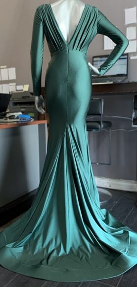 Long sleeve fitted formal evening gown - Picture 2 of 11
